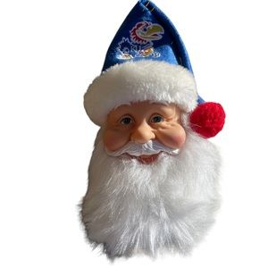 Collegiate Collection Vintage 2006 KU Jayhawk 8 Inch Santa Head Holiday Ornament